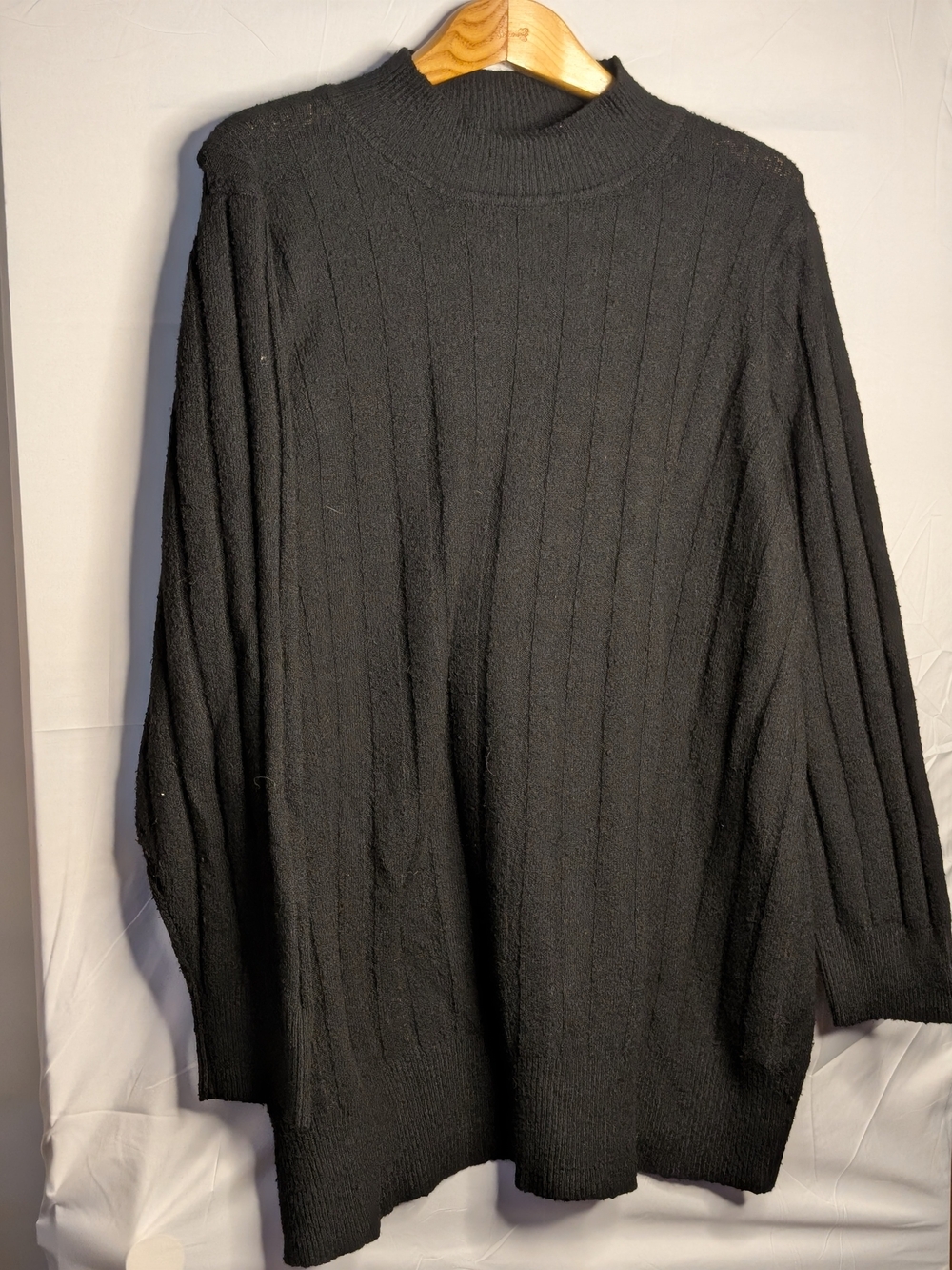 Torrid Black Ribbed Oversized Mock Neck Sweater Tunic Size 3 3X